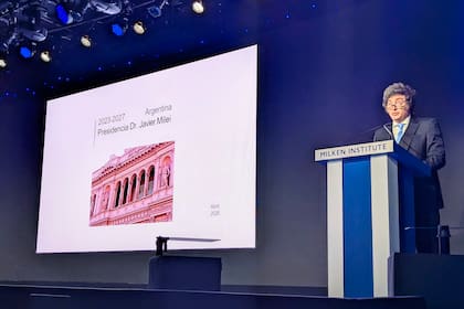 Javier Milei en el Instituto Milken