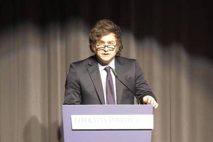 Javier Milei en el Liberal Institut de Suiza