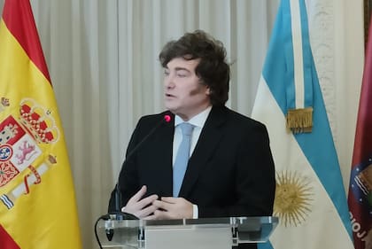 Javier Milei, en la ceremonia del Club de los Viernes