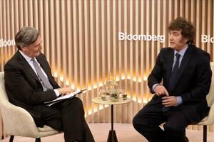 Javier Milei en la entrevista con Bloomberg