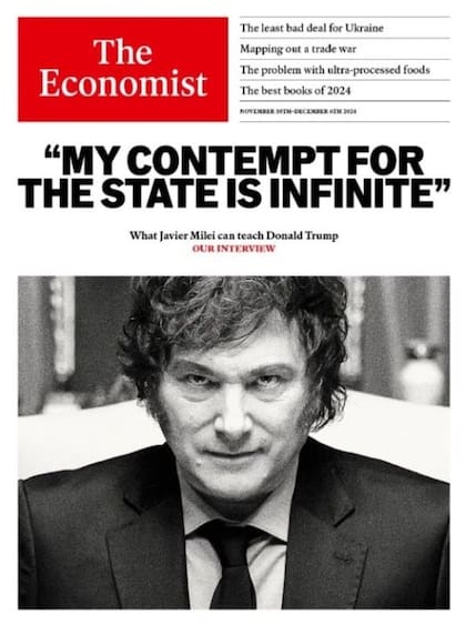 Javier Milei, en la tapa de The Economist