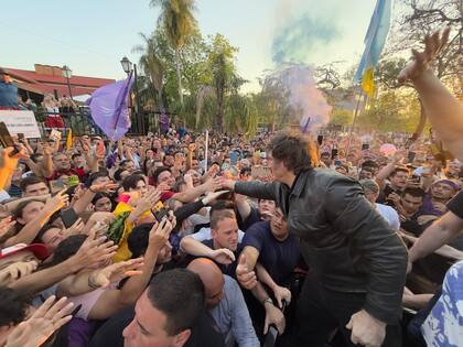 Javier Milei, en un acto de campaña en Corrientes, durante el fin de semana