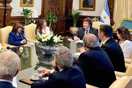 Javier Milei, en una de las reuniones de gabinete