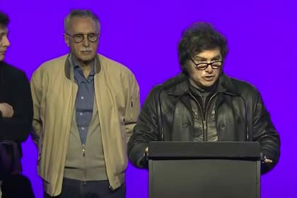 Javier Milei habla en el bunker de la LLA