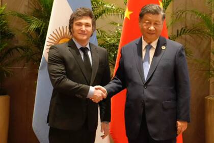 Javier Milei, jefe de Estado de Argentina, junto a Xi Jinping, presidente de China, en noviembre del año pasado