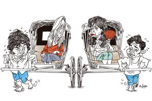 Javier Milei, Karina Milei, Cristina Kirchner y Axel Kicillof