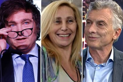 Javier Milei, Karina Milei y Mauricio Macri