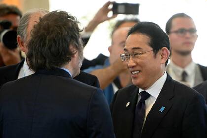 Milei con el primer ministro japonés Fumio Kishida 