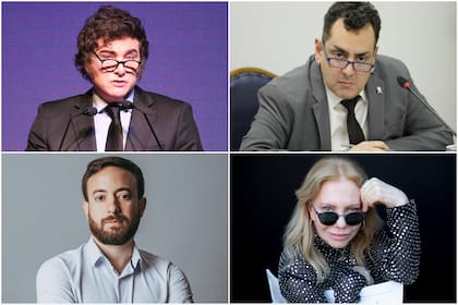 Javier Milei, Leonardo Cifelli, Agustín Laje y Cecilia Roth