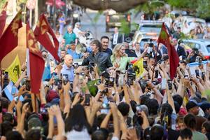 Javier Milei, Luis Petri y Karina Milei, esta tarde en Mendoza