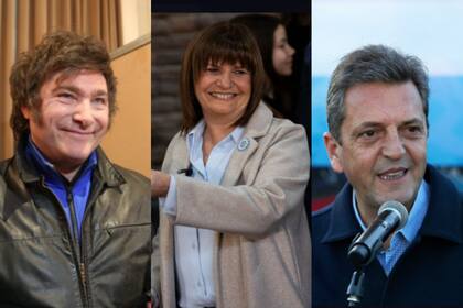 Javier Milei, Patricia Bulllrich y Sergio Massa serán los candidatos a presidente de las elecciones