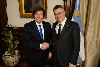 Javier Milei se reunió con el ministro de Relaciones Exteriores del Estado de Israel, Gideon Sa’ar en noviembre del 2025.