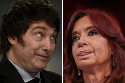 Javier Milei y Cristina Kirchner. El oficialismo empieza a percibir al libertario como una amenaza electoral