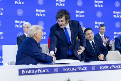 Javier Milei y Donald Trump en el foro economico de Davos 2026