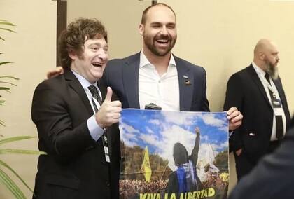 Javier MIlei y Eduardo Bolsonaro se encontraron en dos oportunidades, en Brasil y Argentina