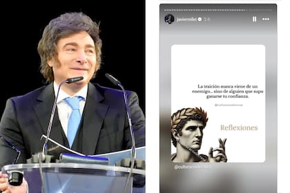 Javier Milei y el mensaje que reposteó en su cuenta de Instagram