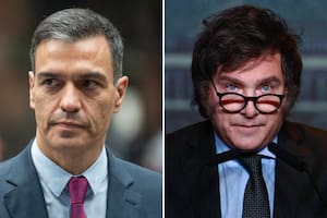 Javier Milei y el presidente del gobierno español Pedro Sánchez