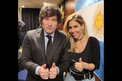 Javier Milei y la diputada Romina Diez, autora del proyecto de reforma laboral