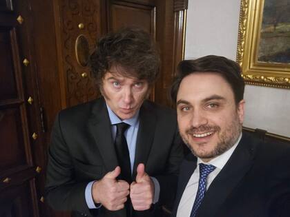 Javier Milei y Ramiro Marra, en la Casa Rosada