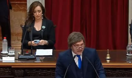 Javier Milei y Victoria Villarruel en la apertura de sesiones ordinarias
