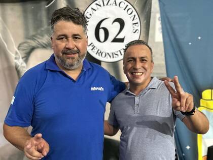 Javier Pérez junto a Marcelo Pariente, al asumir al frente de las 62 Organizaciones Peronistas de San Miguel
