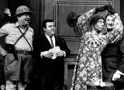 Javier Portales, Charola, Jorge Luz y el animador Antonio Carrizo en el programa Domingos de mi Ciudad (Canal 11) en1966