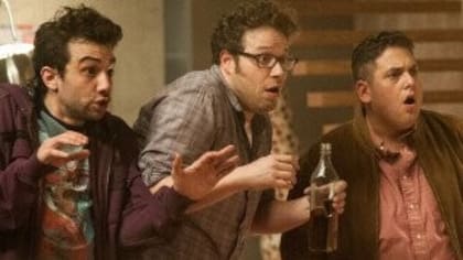 Jay Baruchel, Seth Rogen y Jonah Hill en This in the end