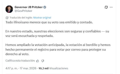 J.B. Pritzker sostuvo que las elecciones en Illinois son "seguras y confiables"