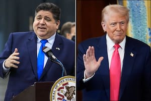 J.B. Pritzker y Donald Trump