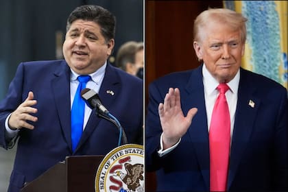 El gobernador de Illinois JB Pritzker y el presidente Donald Trump (Archivo)