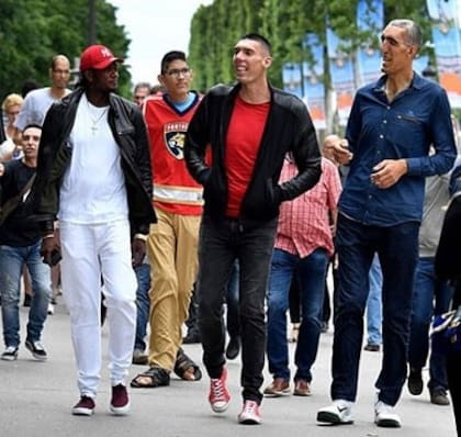 Jeison Rodríguez, el hombre con el pie más grande del mundo, en una reunión de "gigantes" en Alemania