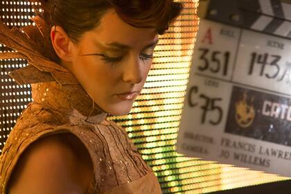 Jena Malone en el set de Los Juegos del Hambre