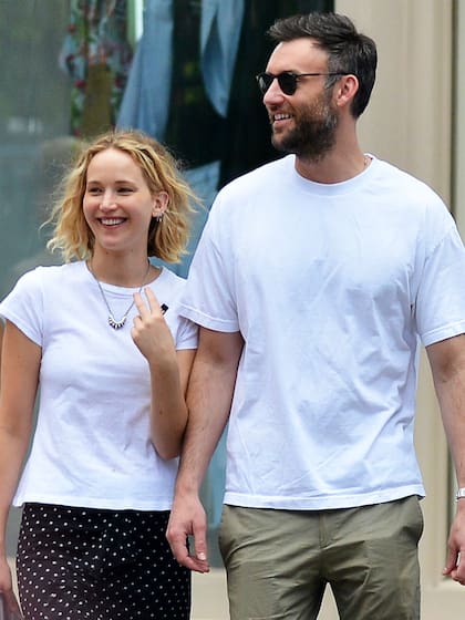 Jennifer Lawrence, radiante con su nueva pareja