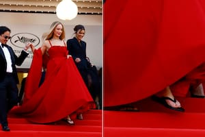 Jennifer Lawrence reveló por qué uso ojotas en la alfombra roja de Cannes 2023