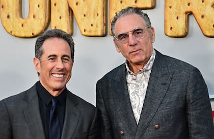 Jerry Seinfeld y Michael Richards en un evento de Netflix el mes pasado en Los Ángeles