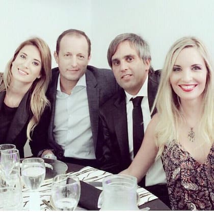 Jesica Cirio, Martín Insaurralde, poco después de conocerse, junto a Heber Russo y Priscila Ferrante