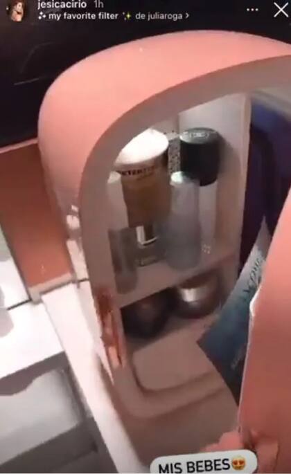 Jesica Cirio mostró la mini heladera que se compró para guardar sus cosméticos y conservarlos correctamente