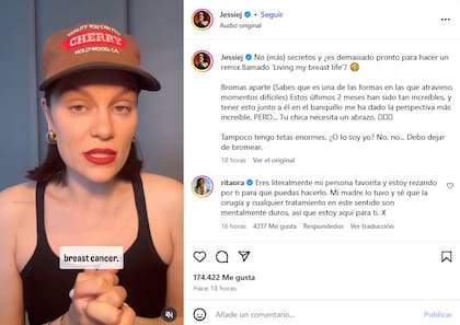 Jessie J hizo un posteo en Instagram y reveló que tiene cáncer de mama. Rita Ora se solidarizó con ella