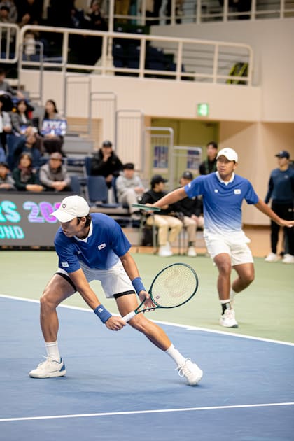 Ji Sung Nam y Uisung Park, los doblistas de Corea del Sur ante Argentina, en Busan