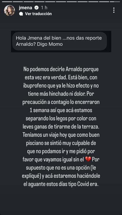 Jimena Barón actualizó a través de sus redes sociales el cuadro de salud de su hijo