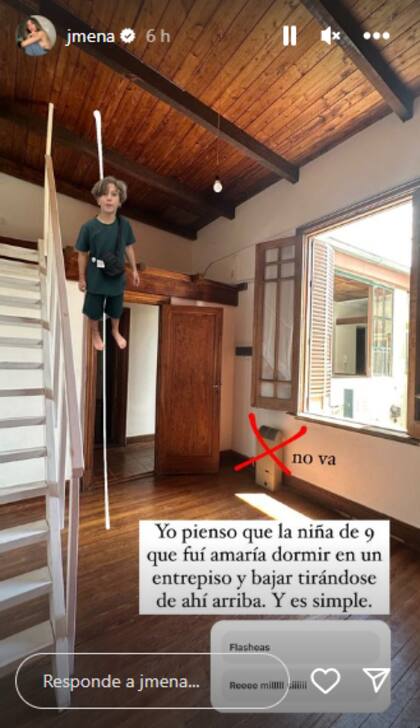Jimena Barón mostró cómo quiere remodelar su nueva casa y sorprendió con un objeto especial para su hijo Momo (Foto: captura/Instagram@jmena)