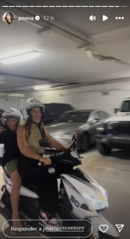 Jimena Barón sacó a pasear a Momo en moto por las calles de Miami
