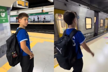 Jimena Barón viajó con Momo en subte para ver cuán cómodo se sentía para empezar a movilizarse solo (Foto: Captura de video)