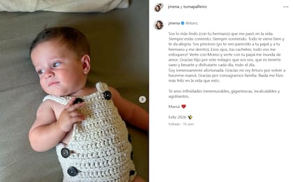 Jimena Barón y el emotivo posteo que le dedicó a principio de año a su hijo Arturo (Foto: Instagram/@jmena)