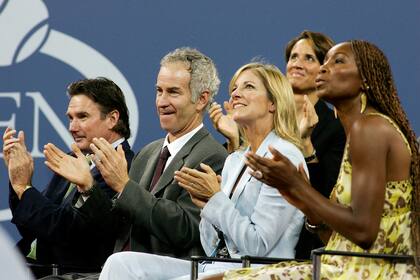 Jimmy Connors, John McEnroe, Chris Evert y Venus Williams en el US Open: un encuentro de grandes del tenis estadounidense