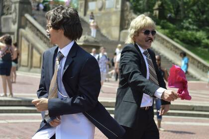 Jimmy Fallon y Justin Bieber, camuflados en Central Park, en medio de la grabación de un sketch
