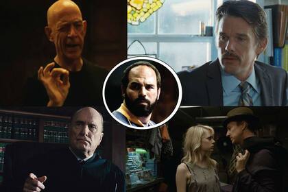 J.K. Simmons, Ethan Hawke, Robert Duvall, Edward Norton y, en el centro, Mark Ruffalo