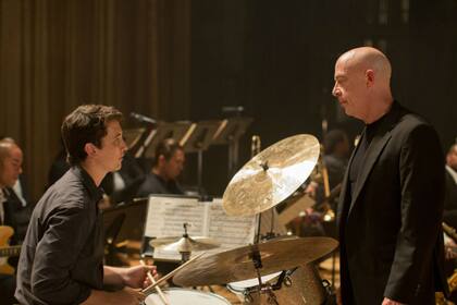 J.K. Simmons y Miles Teller en Whiplash