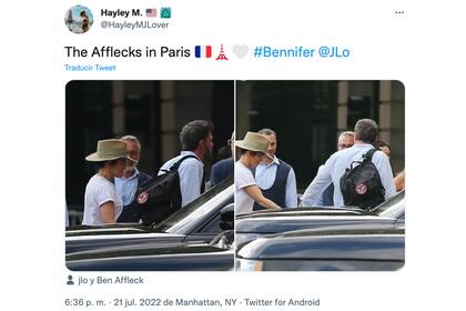 JLO y Ben Affleck fueron captados mientras disfrutan de su luna de miel en París