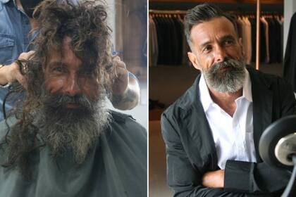 Joao Coelho Guimaraes vive en la calle hace 10 años, y un peluquero le ofreció realizarse un cambio de look que luego se viralizó y llegó hasta la hermana del hombre sin techo
